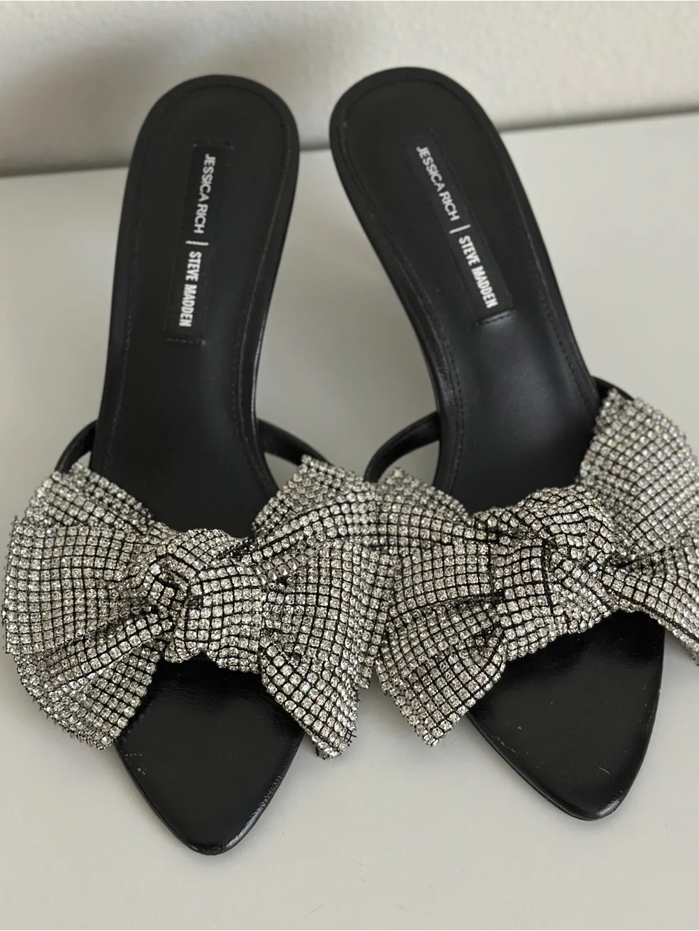 Steve Madden Kitten Heels with Large Crystal Bows